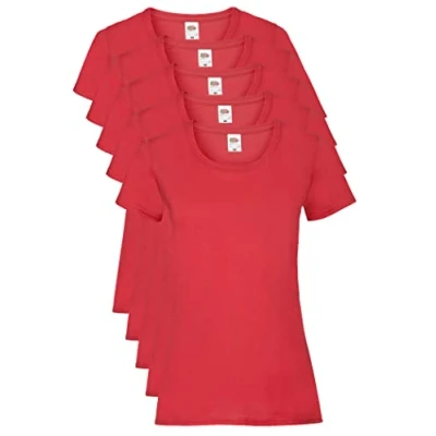 Afbeelding van FRUIT OF THE LOOM Set van 5 atletische vesten voor dames, Rood (40)