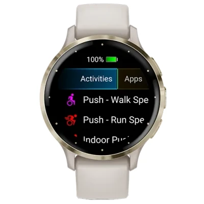 Image de Garmin Venu 3S Or (Bracelet Silicone Blanc)