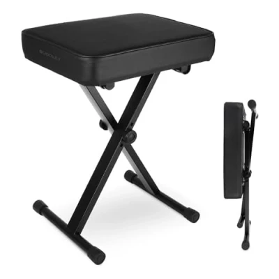 Afbeelding van Pianokruk Verstelbaar Pianokrukje Inklapbaar Pianostoel Keyboardbank Keyboardkruk Piano Krukje Keyboard Bank Stool Bench Chair Stoel Opklapbaar Opvouwbaar Kruk Bankje Muziek Gitaar Accessoires