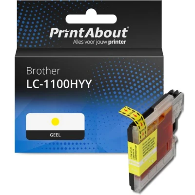 Afbeelding van Huismerk Brother LC 1100HYY Inktcartridge Geel Hoge capaciteit