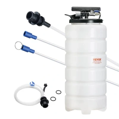 Image de VEVOR Extracteur de Fluide 15 L Pompe à Vide d&#039;Aspiration Vidange Huile Moteur Pneumatique/Manuel avec Jauge et Tuyau Changement d&#039;Huile pour Évacuation des Fluides Automobiles sous