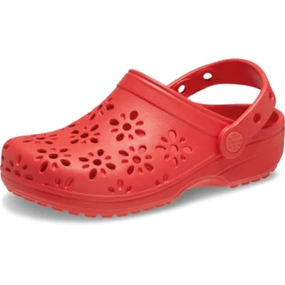 Afbeelding van Crocs Classic Floral CUT OUT Unisex Badslippers voor kinderen, Maat: 32/33, Cherry red Kunststof