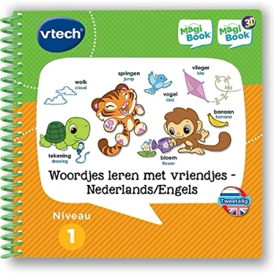 Afbeelding van VTech MagiBook Activiteitenboek Woordjes Leren met Vriendjes Niveau 1 NL/EN 2 tot 5 Jaar