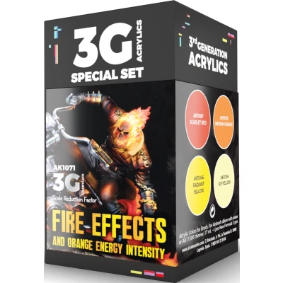 Afbeelding van Fire Effects Wargame Color Set 4 kleuren 17ml AK1071