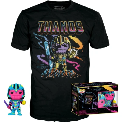 Afbeelding van Funko Pop! &amp; Tee Box: Marvel The Avengers Thanos Blacklight #909 (XL)