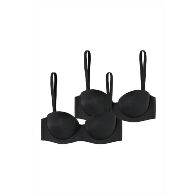 Afbeelding van Schiesser 2PACK Unique Micro Strapless BH, Dames, Maat: 75A, Schwarz