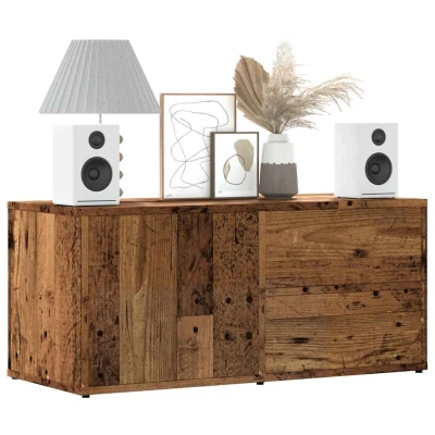 Afbeelding van vidaXL Tv meubel 80x34x35,5 cm bewerkt hout oud houtkleurig