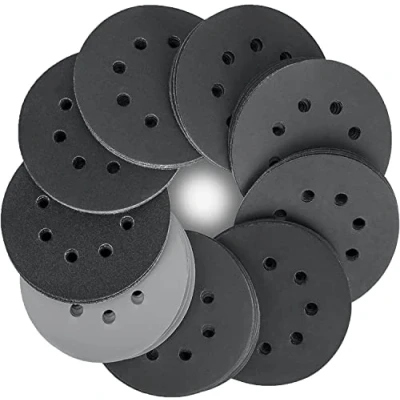 Afbeelding van STEBRUAM schuurschijven van 125 mm, 80 schijven siliciumcarbide schuurpapier, 8 gaten, schuurmiddelen, schuurmachine, korrel 320/400/600/800/1000/1200/1500/2000 voor het slijpen en polijsten