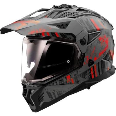 Afbeelding van LS2 Helm Pioneer II Crazy MX702 mat zwart / rood maat XXL