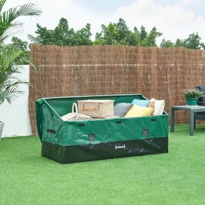 Afbeelding van Tuin opbergbox Alanno 52/75x155x64 cm groen en zwart 560L casa.pro