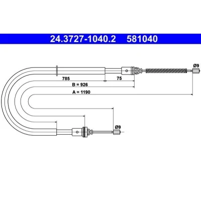 Afbeelding van Ate Handremkabel 24.3727 1040.2