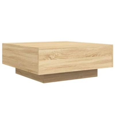Image de vidaXL Table basse avec lumières LED chêne sonoma 80x80x31 cm836590