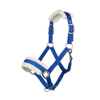 Afbeelding van HKM 11796 Bisschop halster gevuld pluche paard koningsblauw pony