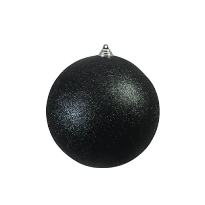 Afbeelding van Europalms, Kerstboomdecoraties, Decoratieve bal 20cm, zwart, met glitters
