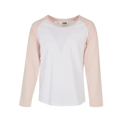 Afbeelding van Urban Classics Contrast Raglan Longsleeve voor kinderen, Maat: 122/128, White pink