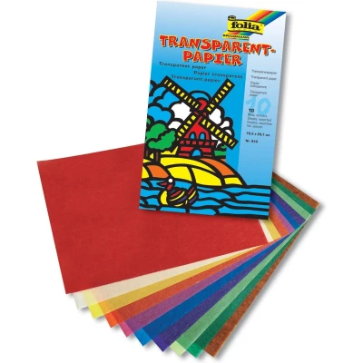 Afbeelding van Transparant papier Folia 18.5x29.7cm 42gr 10 vel kleuren