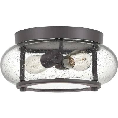 Afbeelding van Quoizel LED Plafondlamp Trilogy 2X E27 Max 60W Dimbaar Old Bronze