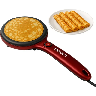 Afbeelding van Beper BT.710Y Elektrische Pannenkoekenpan Beslagkom Inbegrepen Pannenkoeken Maker Ontbijt Apparaat 800 W