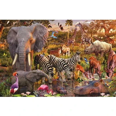 Image de Puzzle 3000 pièces Ravensburger Animaux du continent africain
