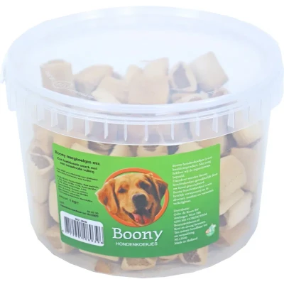 Afbeelding van Boony hondenkoek mergkoekjes mix, emmer a 1000 gram