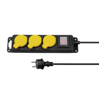 Afbeelding van ITENSE Stekkerdoos met 3 stopcontacten waterdicht 16A schakelaar kabel HO5RN F 3G1mm² Lengte snoer: 0,85m Spanning: 230V Maximaal vermogen: 3680W