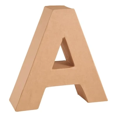 Afbeelding van Glorex 6 2029 101 Papp letter A, van bruin karton, ca. 17,5 x 5,5 cm groot, om te beschilderen en beplakken, voor servettechniek decopatch, ideaal als decoratie