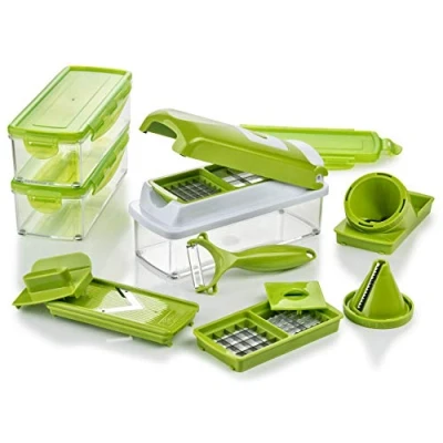 Image de Genius Nicer Dicer Smart Julietti Mandoline 16 en 1 Multifunction Professionelle Trancheuse Couper / rape eplucher Cubes Quartier Spirales Manger legumes Slicer Cuisine