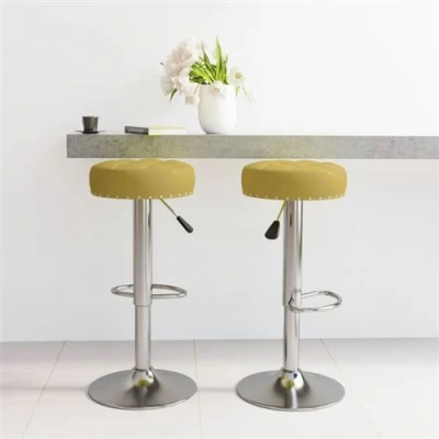 Image de vidaXL Tabourets de bar lot 2 vert tissu332976