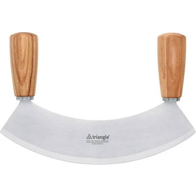 Afbeelding van Triangle Soul Wiegemes Halvemaan Design Essenhouten Heft RVS 23 cm