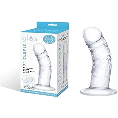 Afbeelding van Glas Curved Realistic Glass Dildo With Veins