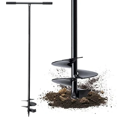 Afbeelding van KADAX handboor, metalen grondboor, grondboor voor paalplanten, palen tuin, planten, spiraalboor (170 mm)