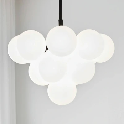 Afbeelding van Hanglamp Merlot van glas, zwart/wit