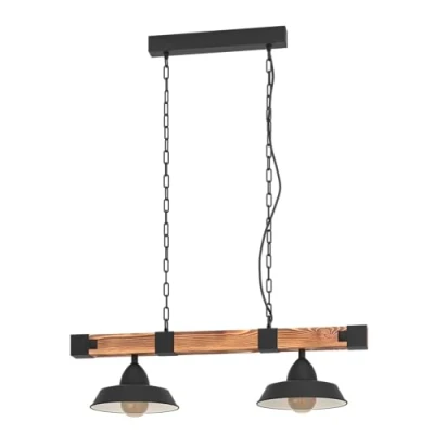 Afbeelding van EGLO Oldbury Hanglamp E27 86 cm Zwart/Bruin/Landelijk