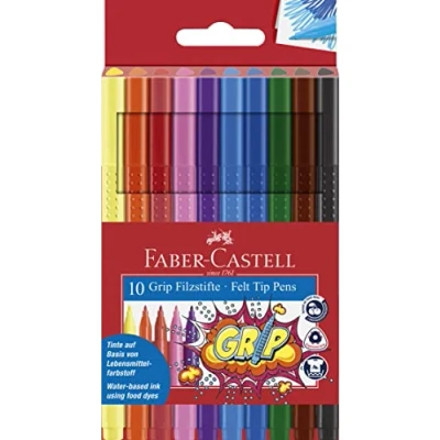 Afbeelding van Faber Castell 155310 viltstift GRIP Colour Marker, lijnbreedte 3,0 mm, etui met 10 stuks