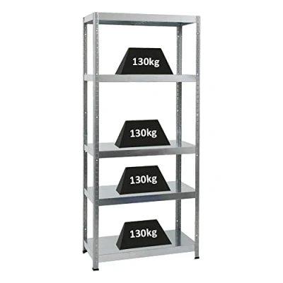 Afbeelding van PROREGAL Steel Eagle rek van verzinkt metaal, 180 x 80 40 cm, belastbaar tot 130 kg, voor zware lasten, keukenrek, kelderrek, steekrek, garagerek,