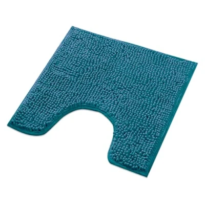 Afbeelding van WohnDirect Badmat, 45 x cm, wc rand, petroleum, antislip, absorberend en zacht, modulaire sets badkamertapijten