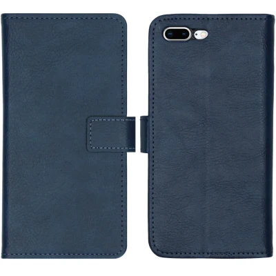 Afbeelding van iMoshion Hoesje Geschikt voor iPhone 8 Plus / 7 Met Pasjeshouder Luxe Bookcase Donkerblauw