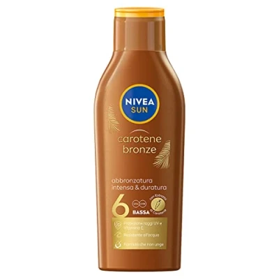 Image de NIVEA SUN Lait solaire carotène Bronze FP 6 200 ml, Crème bronzante avec protection pour une peau dorée, enrichie en et vitamine E
