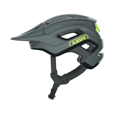 Afbeelding van ABUS Cliffhanger MTB helm, fietshelm voor veeleisende trails, met grote ventilatieopeningen en TriVider riemsysteem, dames heren, grijs/geel, L