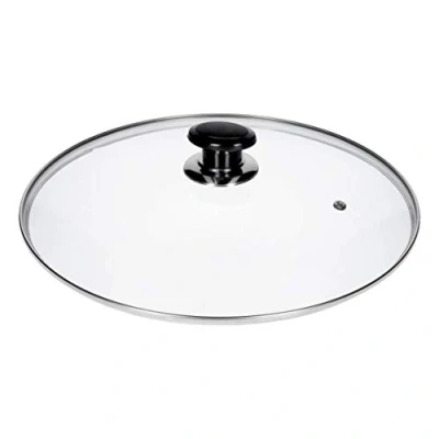 Afbeelding van Europart 10036698 Universele glazen deksel met handvat en roestvrijstalen rand voor pan Ø 30 cm