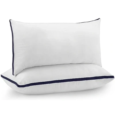 Afbeelding van Utopia Bedding Slaapkussens Set van 2, kussens Katoenmix, Zachte premium kwaliteit voor voor, achter en zijslapers (40x80 cm Marineblauw)