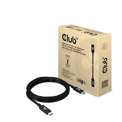 Image de Club 3D Câble USB 24 pin C (M) pour USB4 Gen2x2 48 V 5 A 2 m bi directionnel support 4K60Hz jusqu&#039;à 240 W de puissance gamme étendue (EPR)