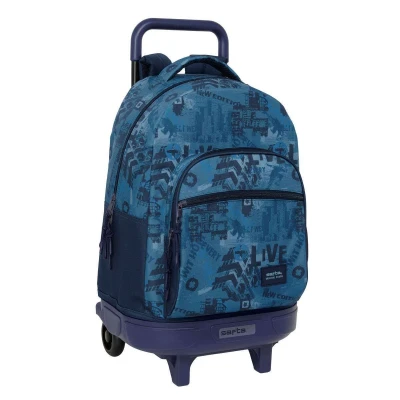 Afbeelding van Safta New Edition Grand sac à dos roulettes, compact, amovible, idéal pour les enfants de différents âges, confortable et polyvalent, qualité résistance, 33 x 22 45 cm, bleu marine, M