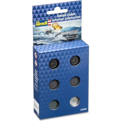 Afbeelding van Revell 32204 Verfkleuren voor Duitse Submarine Type IX C/40 6x14ml Enamel set Verf