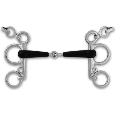Afbeelding van Stübben Stainless Steel Pelham Rubber Enkel Gebroken 13,5cm