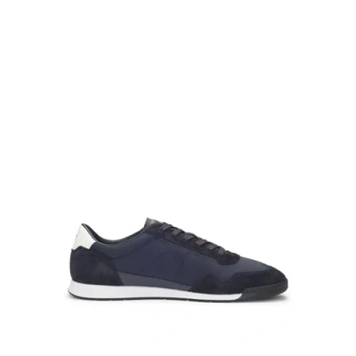 Afbeelding van BOSS Titanium Sdtxny Sneakers laag, Heren, Maat: 40, Dark blue one Leer en textiel