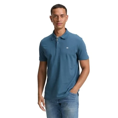 Image de TOM TAILOR Polo piqué basique pour homme, 38224 Real Teal Blue, S