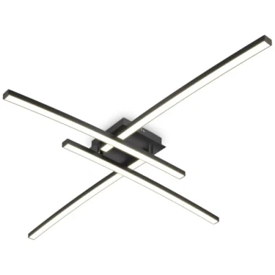 Afbeelding van B.K.Licht Zwarte LED Plafondlamp draaibar voor binnen plafonnière woonkamer 3.000K 2.200Lm 20W
