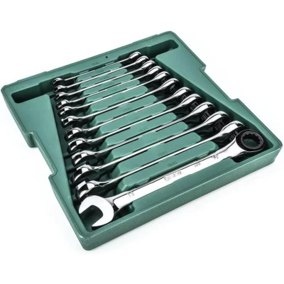 Afbeelding van SATA ST09040 02 12 delige Ringratelsleutelset 8 19mm Levenslange Garantie
