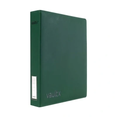 Afbeelding van Vault X Exo Tec TCG map met 3 ringen voor 9 verzamelkaarthoezen, capaciteit van meer dan 30 pagina&#039;s, gemakkelijk te openen D CCG fotokaarten (dun, groen)